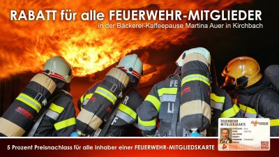Kaffeepause Martina Auer Rabatt für Feuerwehrmitglieder