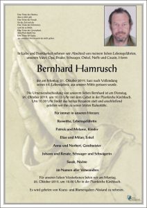 Read more about the article Die Feuerwehr Kirchbach trauert um Kamerad Bernhard Hamrusch